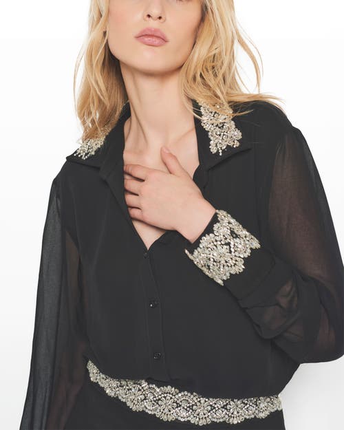 As By Df After Dark Embellished Blouse In Black