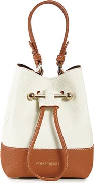 Strathberry Lana Osette Bicolor Leather Crossbody Bucket Bag