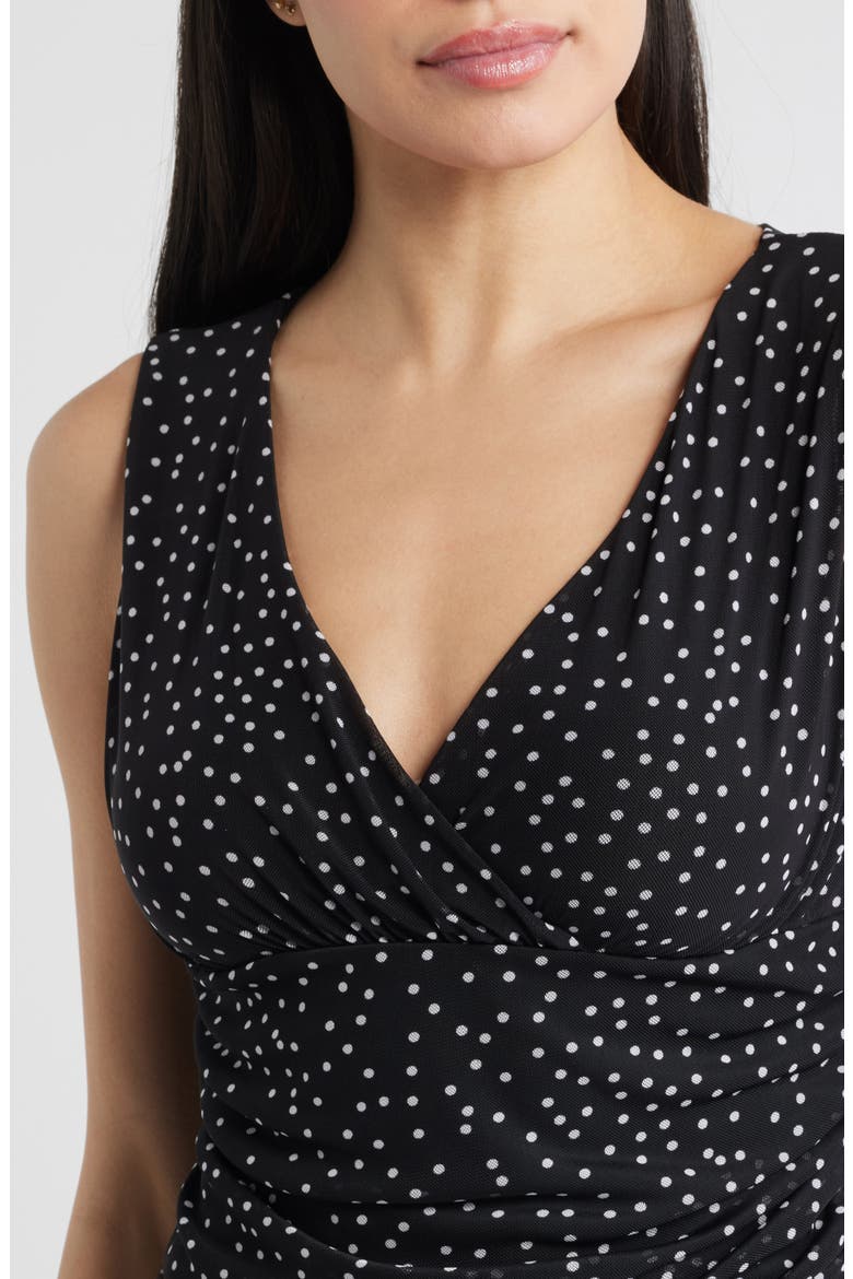 Ruched Empire Waist Sleeveless Top, Alternate, color, BLACK