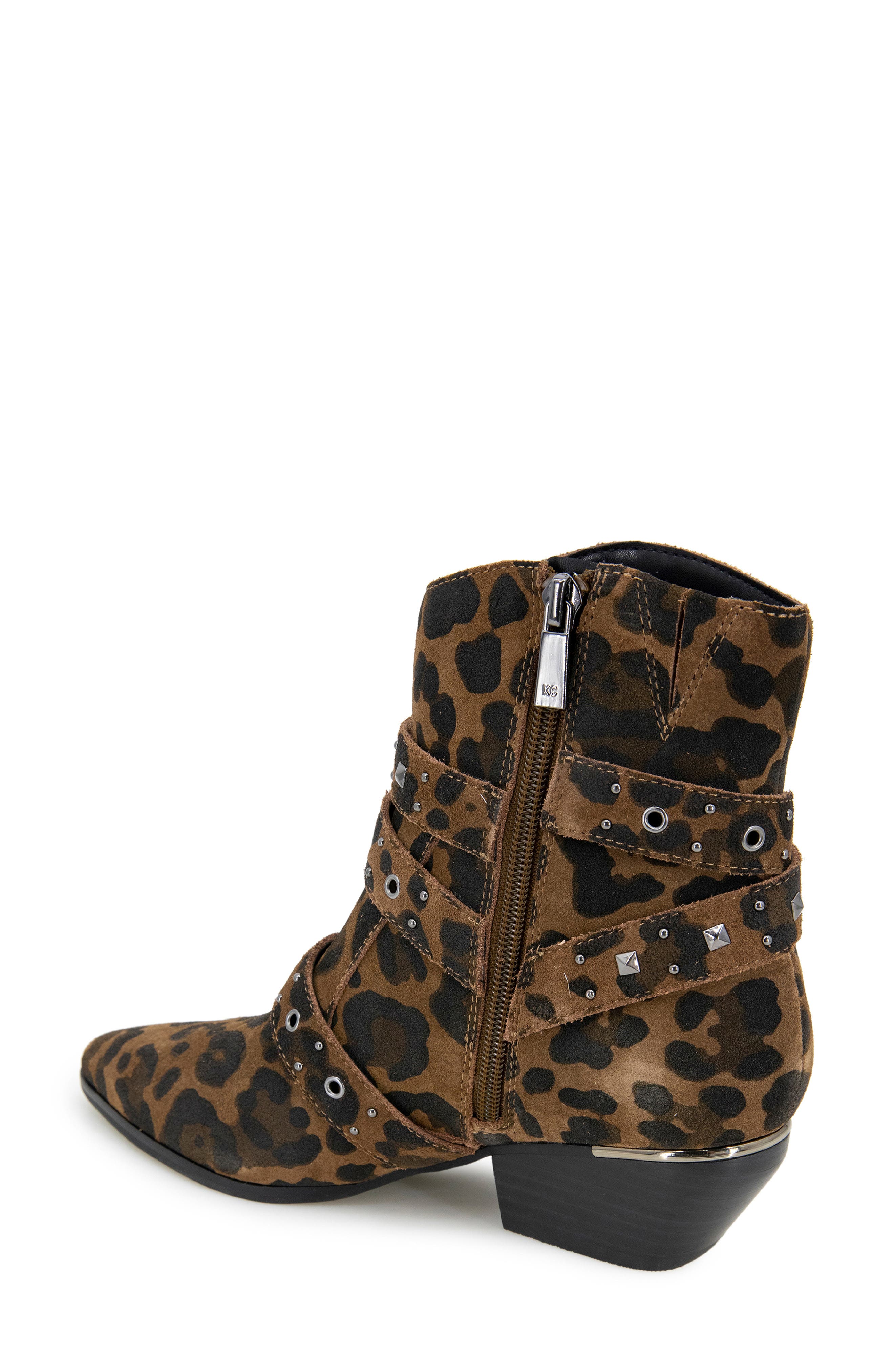 Cheyenne Stud Bootie, Alternate, color, LEOPARD SUEDE