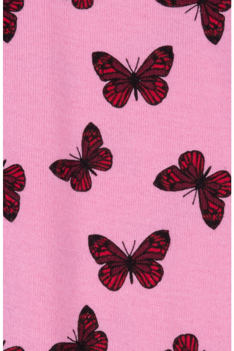 Butterfly Footed Pajama Sleeper, Alternate, color, PINK/RED