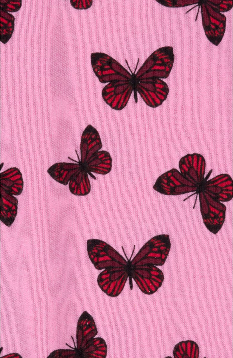 Leveret Footed Cotton Matching Family Pajamas, Nature & Water Prints, Alternate, color, Butterfly