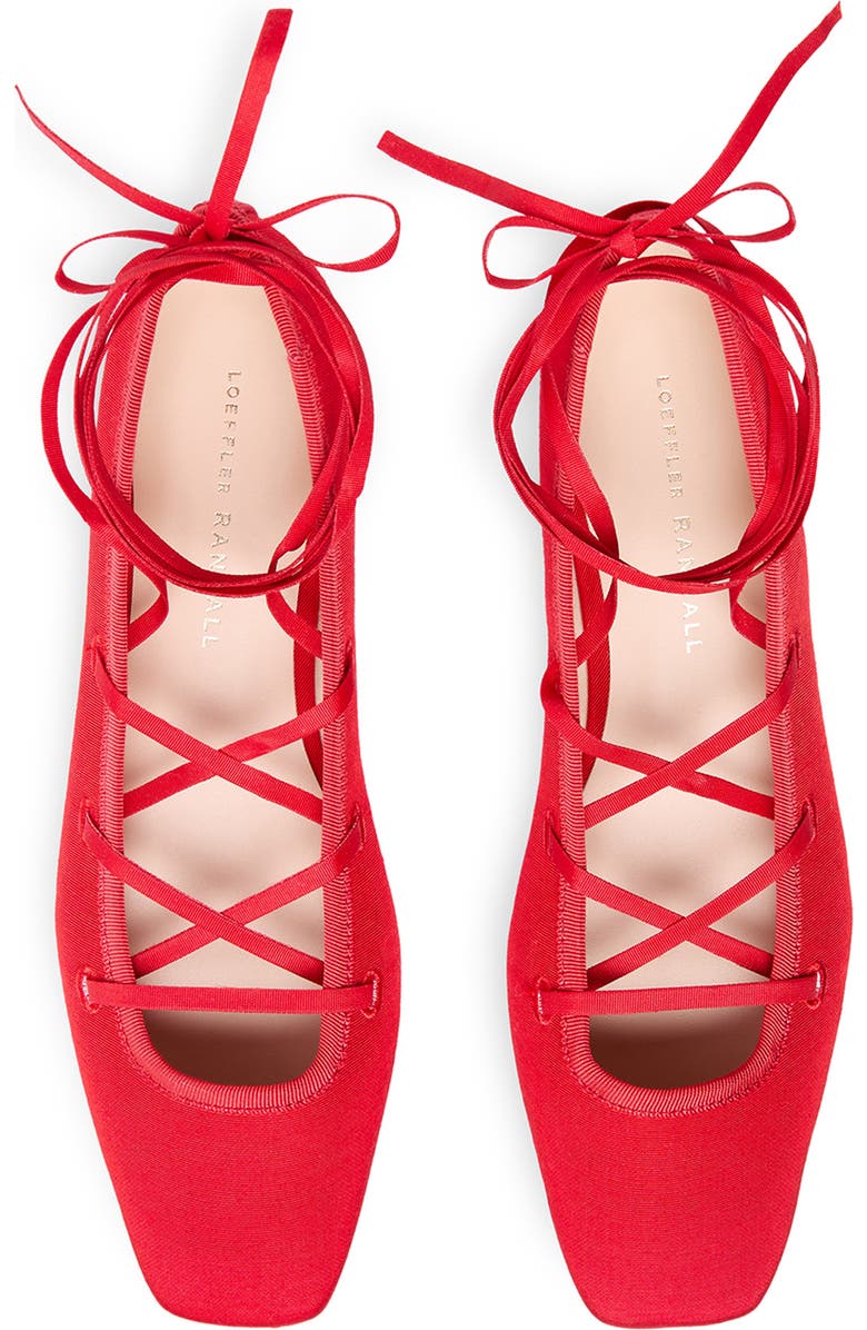 Loeffler Randall Louisa Ankle Wrap Ballet Flat, Alternate, color, Red