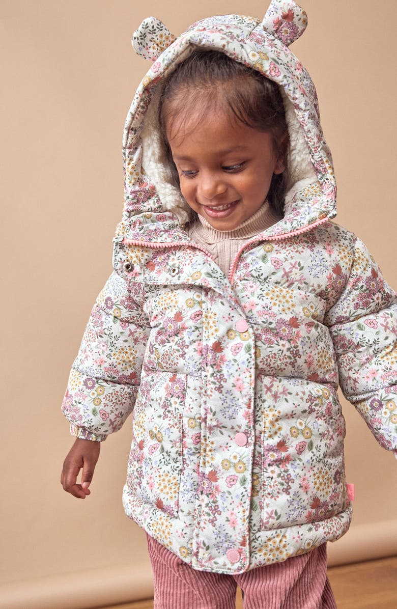 NEXT Kids' Floral Ear Hooded Jacket, Alternate, color, Pink