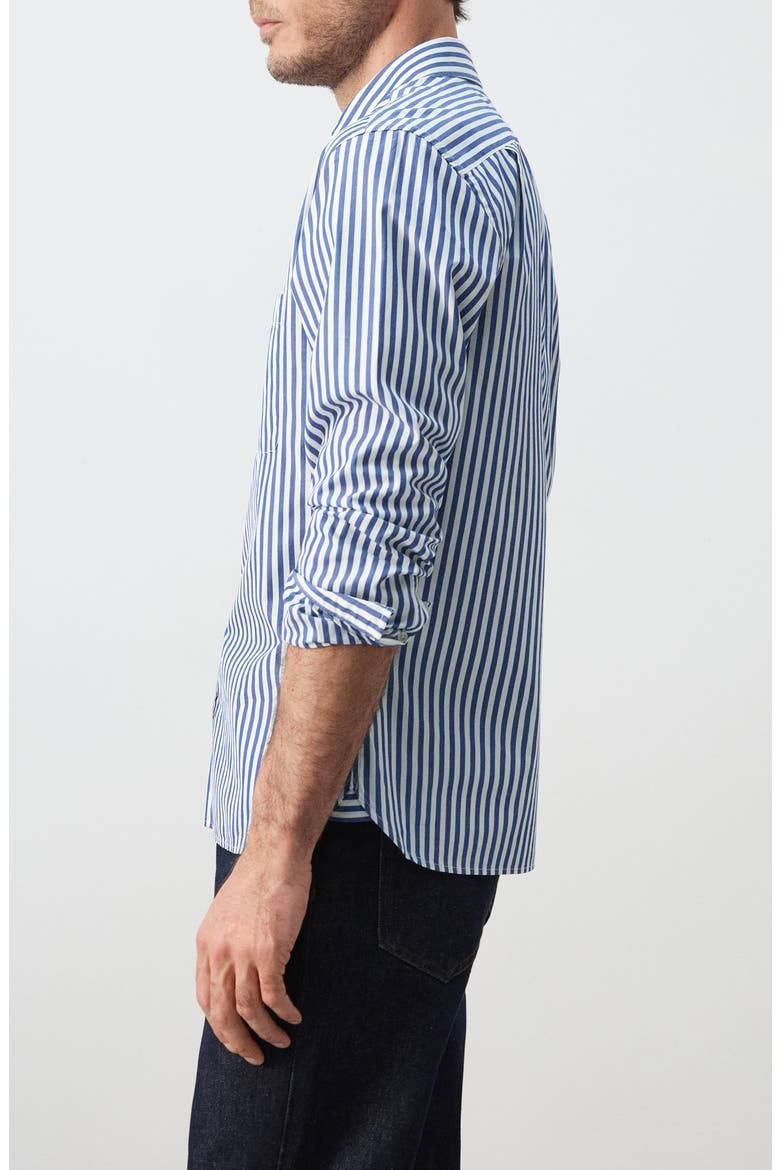 Regular Fit Stripe Button-Up Shirt, Alternate, color, VIBRANT BLUE