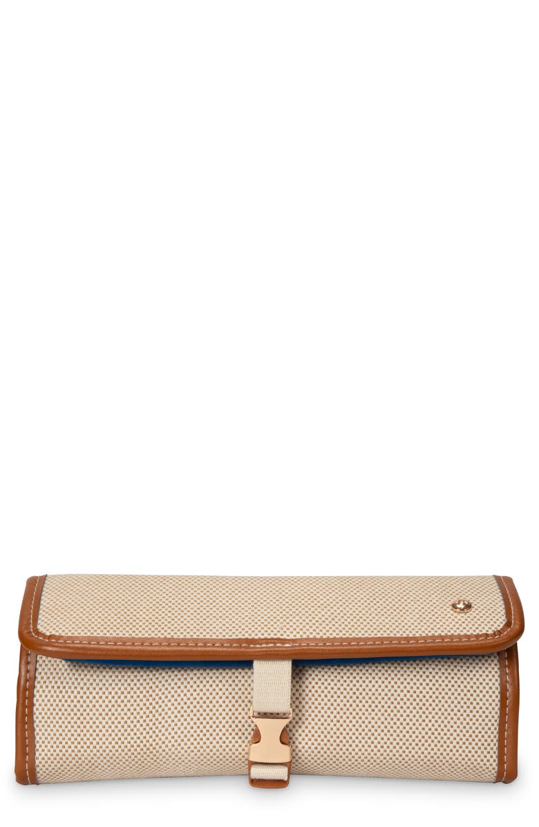 Stephanie Johnson Tropea Ivory Ashley Jewelry Roll, Main, color, Beige