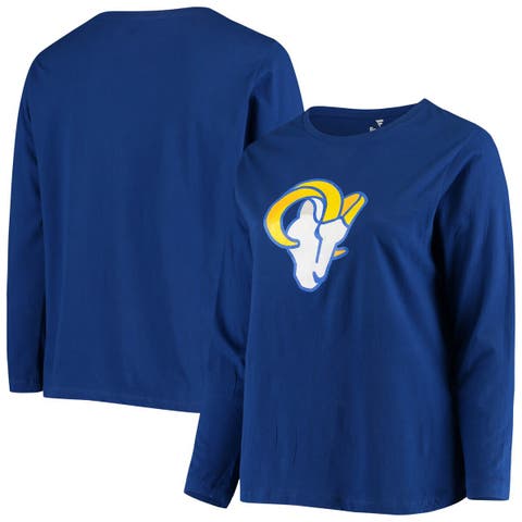 Women's Fanatics Branded Royal Los Angeles Rams Plus Size Primary Logo Long Sleeve T-Shirt