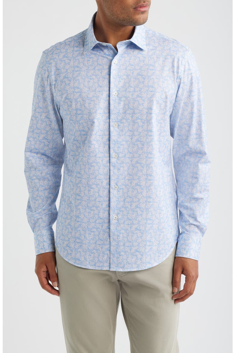 James OoohCotton® Floral Print Button-Up Shirt, Main, color, LAVENDER
