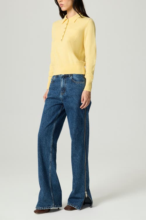 Nocturne Relaxed Polo Knit Sweater In Yellow