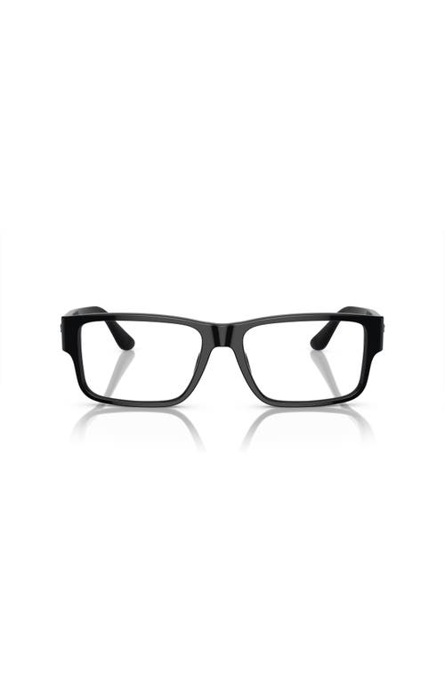 Versace 57mm Rectangle Optical Glasses In Black