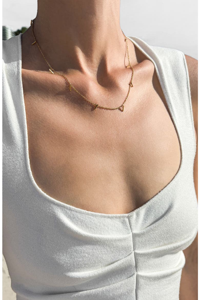 14K Gold Plated Bar Necklace, Alternate, color, YELLOW