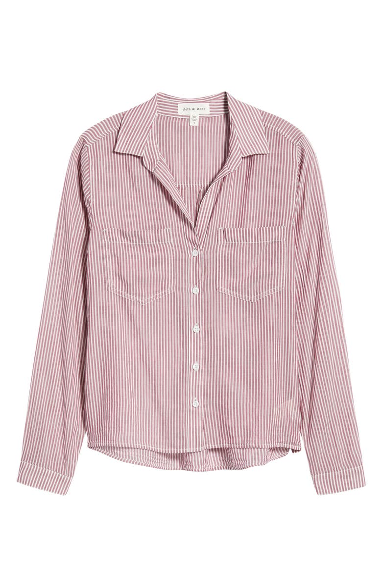 Cloth & Stone Stripe Button-Up Shirt, Main, color, Spiced Wine