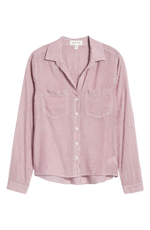 Cloth & Stone Stripe Button-up Shirt In Pink