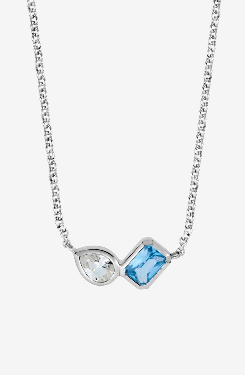 Dower & Hall Blue & White Topaz Duo Tutti Frutti Necklace, Main, color, Sterling Silver