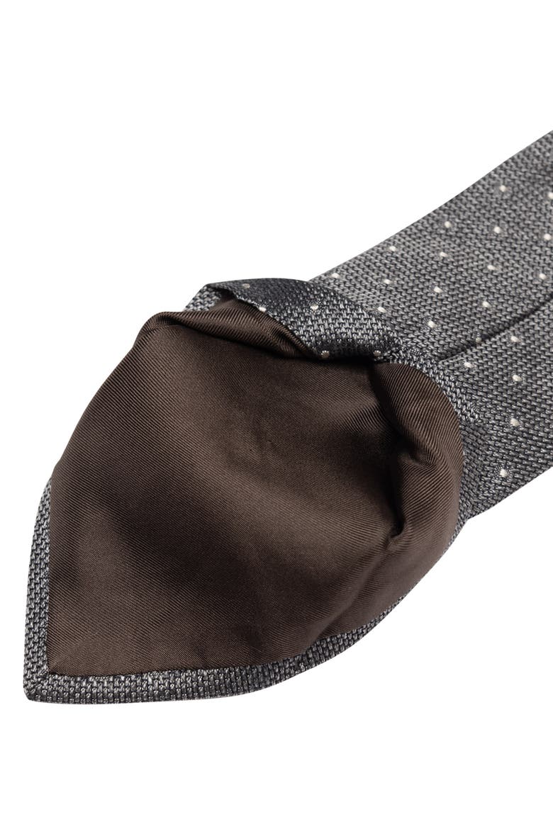 Mattei - Extra Long Silk Grenadine Tie for Men, Alternate, color, Grey