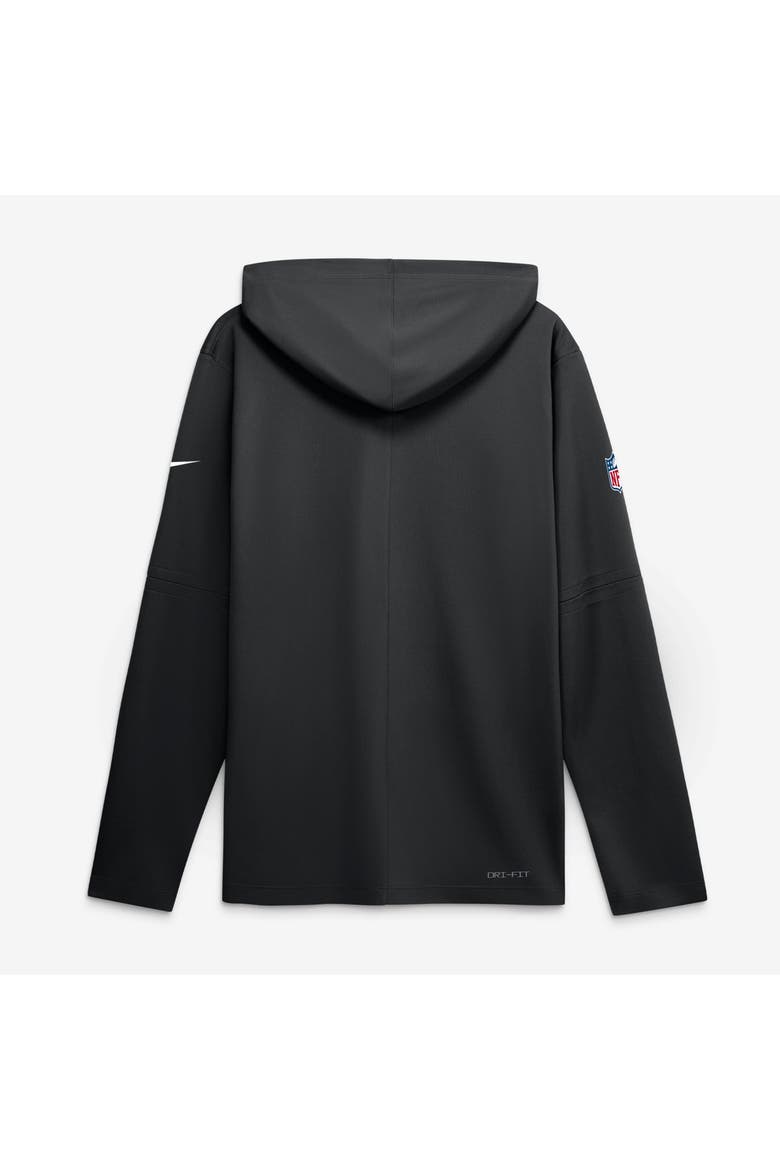 Men's Nike Black Detroit Lions Sideline Game On Lightweight Long Sleeve Hooded Dri-FIT Top, Alternate, color, Black