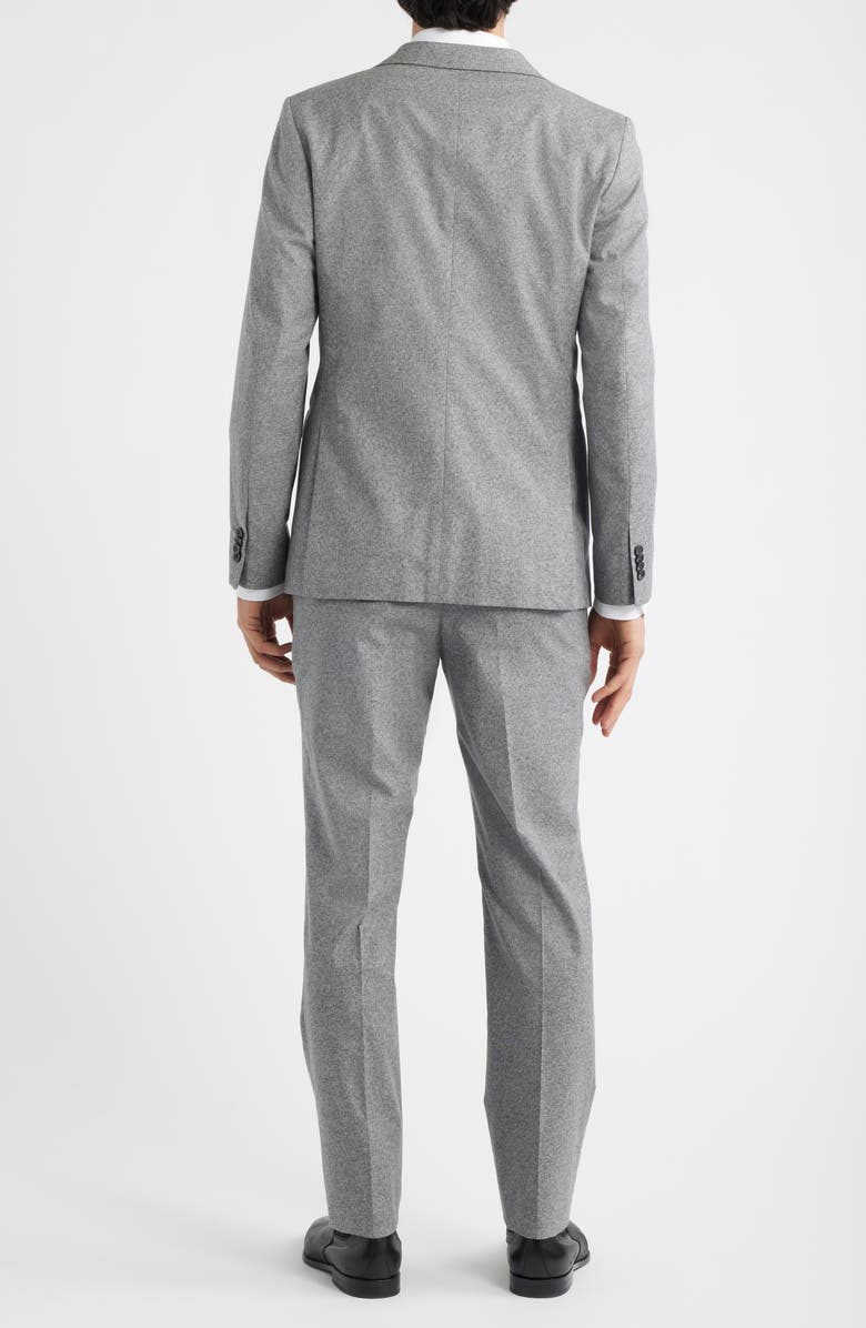 John Varvatos Star USA Varick Slim Fit Grey Mélange Wool & Cotton Blend Suit, Alternate, color, Grey