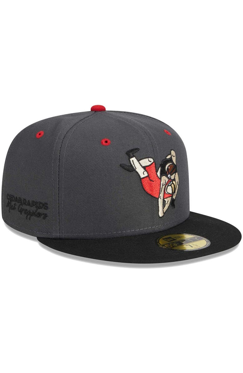 New Era Men's New Era Gray Cedar Rapids Kernels Theme Nights Cedar Rapids Mat Grapplers 59FIFTY Fitted Hat, Alternate, color, Gray
