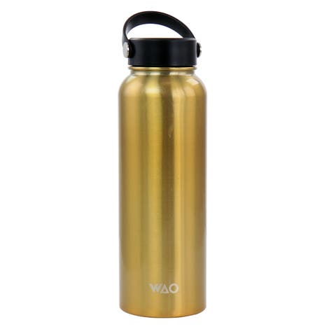38 Ounce Stainless Steel Insulated Thermal Bottle with Lid in Dark Gold