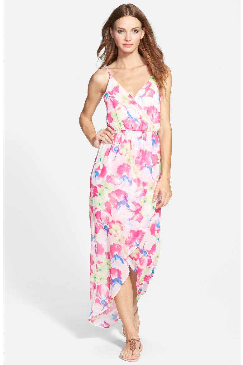Tulip Hem Maxi Dress, Main, color, NEON FLORAL