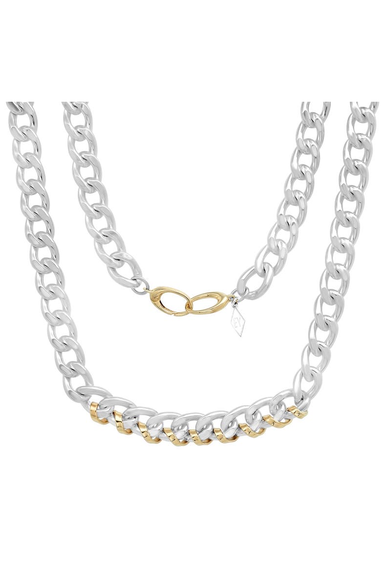 ELLIOT YOUNG TWO-TONE HEAVY METAL LINK CHAIN - STERLING SILVER & 14K GOLD, Main, color, Silver
