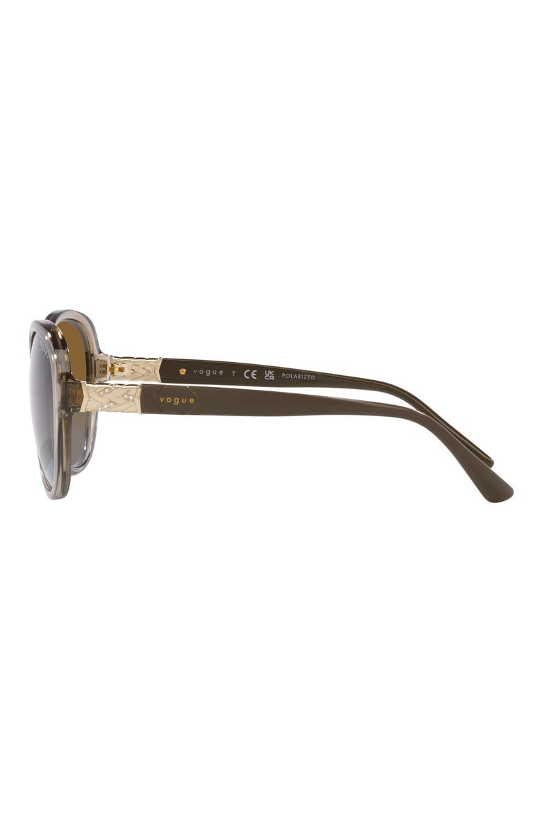 57mm Gradient Butterfly Sunglasses, Alternate, color, TRANSPAREN GREY