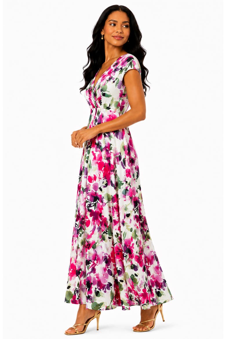 Sophia Maxi Dress Petite, Alternate, color, Fuchsia Florals