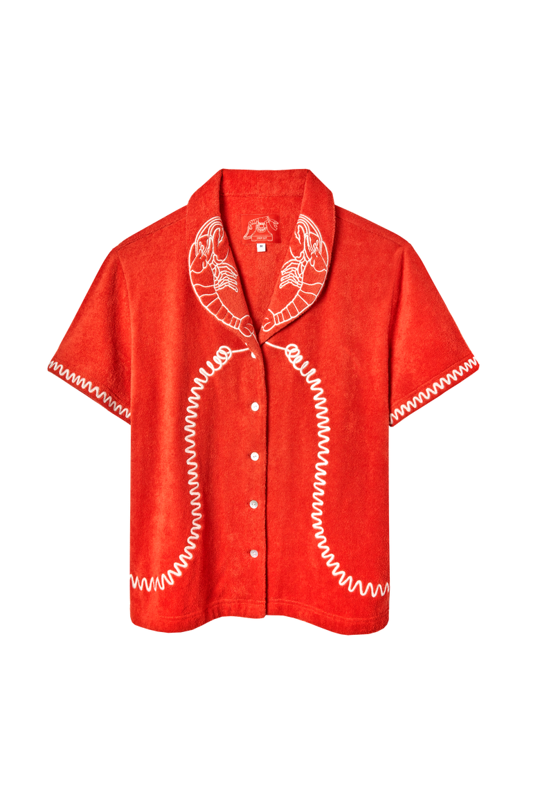 'Lobster Landline' Cabana ~ Crop Cut, Main, color, Red