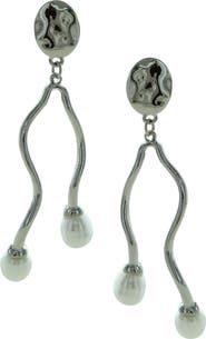 OLIVIA WELLES Adina Curve Faux Pearl Drop Earrings