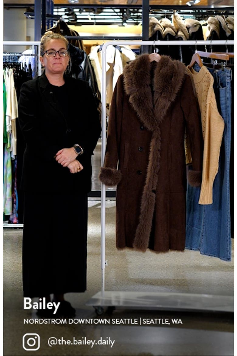 Hooded Duster Coat with Faux Fur Trim video
