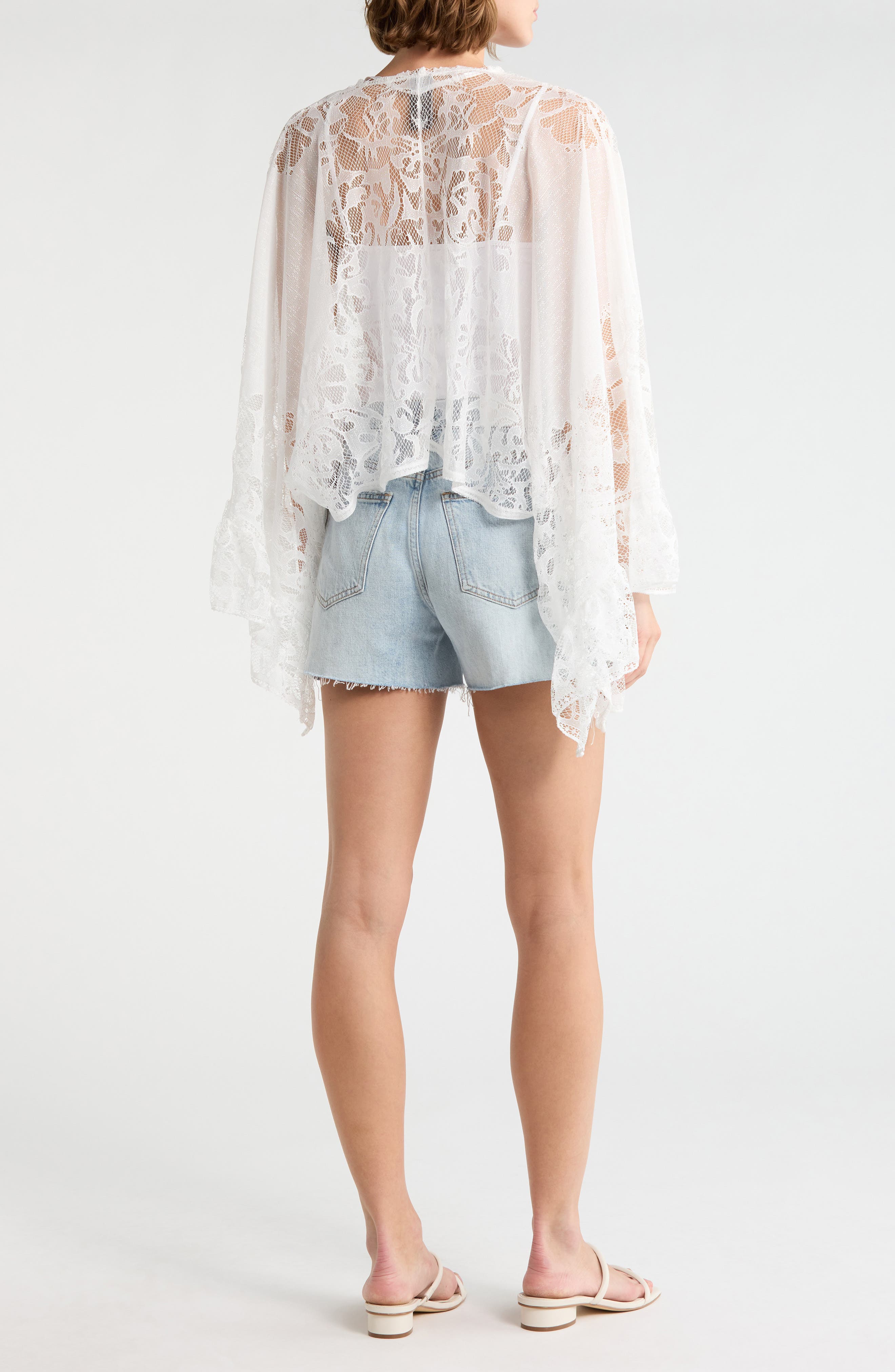 Vince Camuto Cropped Lace Topper & Hat Set (Women) | Nordstromrack
