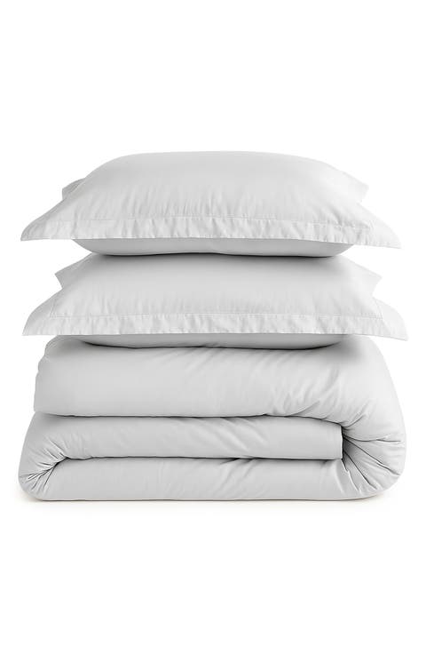 300 Thread Count Cotton Percale Duvet Cover & Sham Set