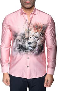 Maceoo Fibonacci Lion Contemporary Fit Button-Up Shirt
