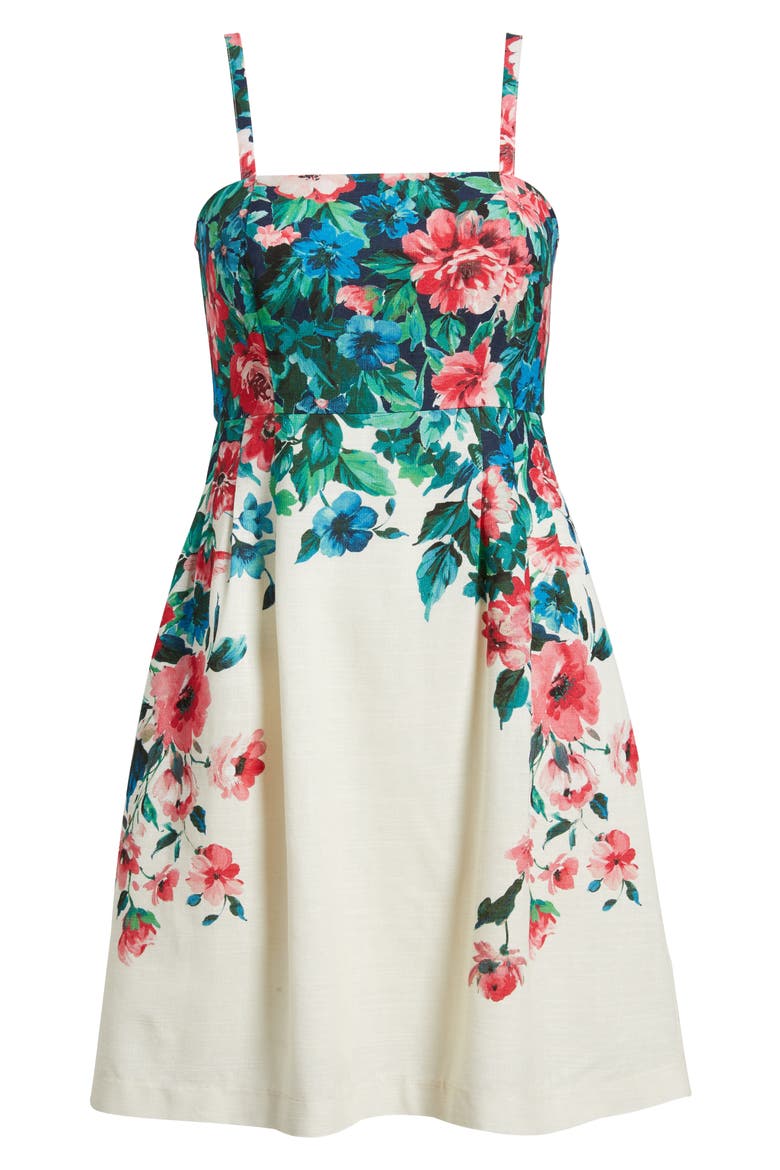 Placed Floral Dress, Alternate, color, CREAM MULTI