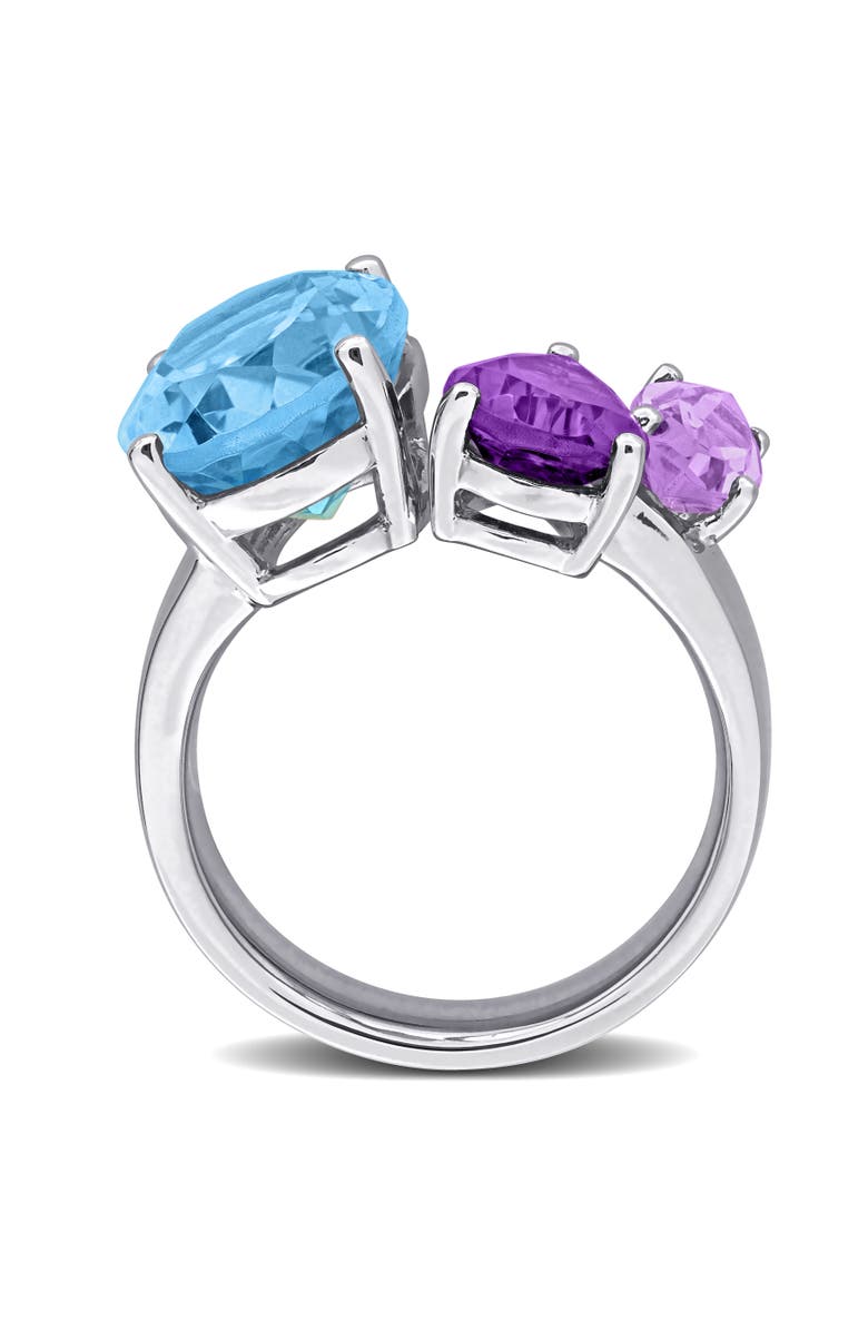 Julianna B. Gemstone Open Cocktail Ring Sterling Silver, Alternate, color, Blue Topaz