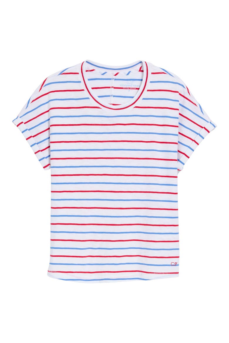 Relaxed Fit Cotton T-Shirt, Alternate, color, RWB STRIPE