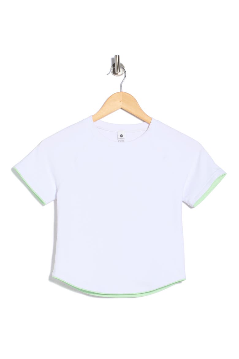 Nudetech Volley Club Crop T-Shirt, Alternate, color, WHITE/ CELADON