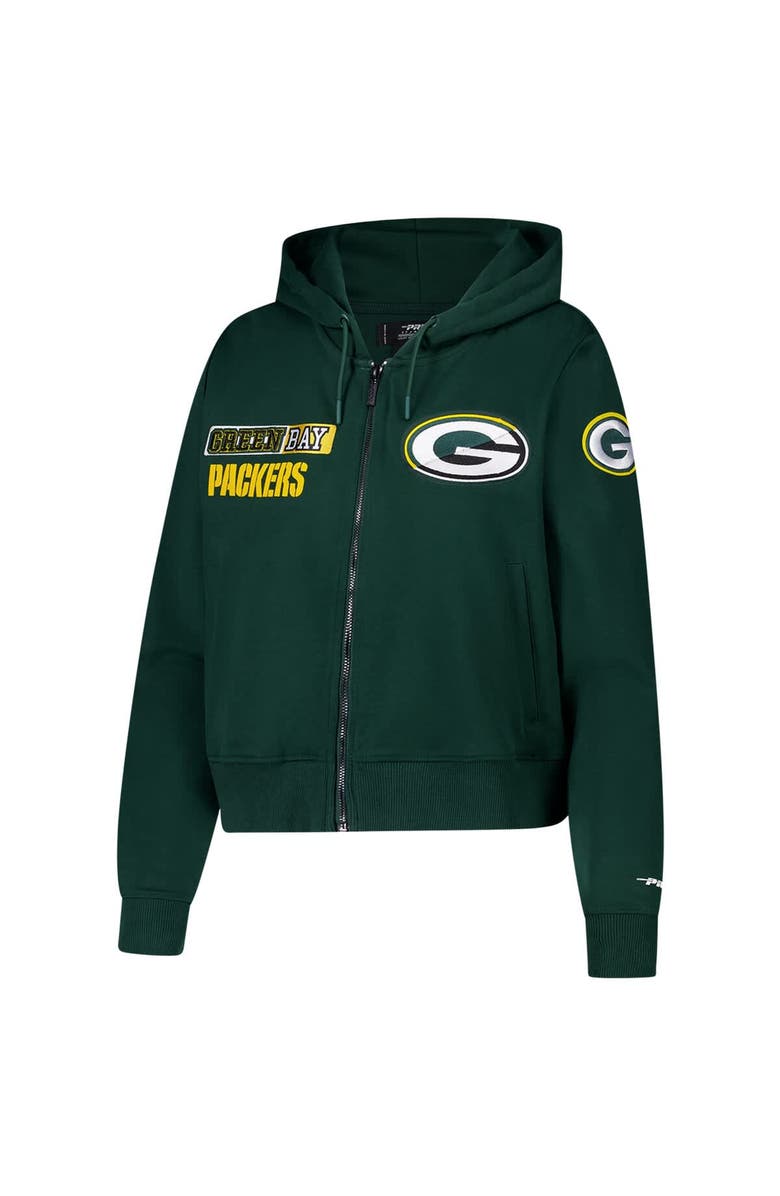 PRO STANDARD Women's Pro Standard Green Green Bay Packers Split Logo Full-Zip Hoodie, Alternate, color, 