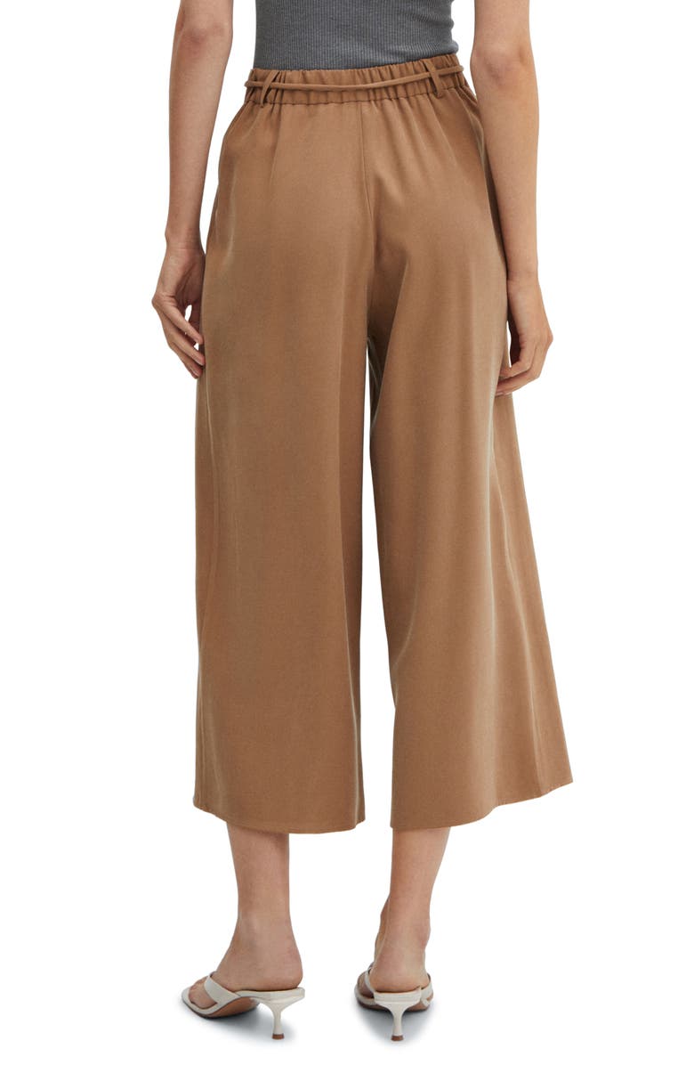 MANGO Tie Belt Wide Leg Pants, Alternate, color, 