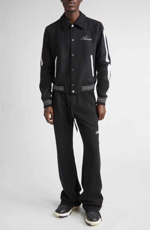 Amiri Bones Snap-button Wool Jacket In Black