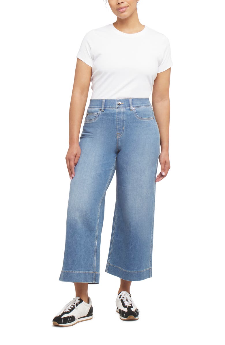 SPANX<sup>®</sup> SPANXshape<sup>™</sup> EveryWear Cropped Wide Leg Jeans, Alternate, color, Stonewashed Blue