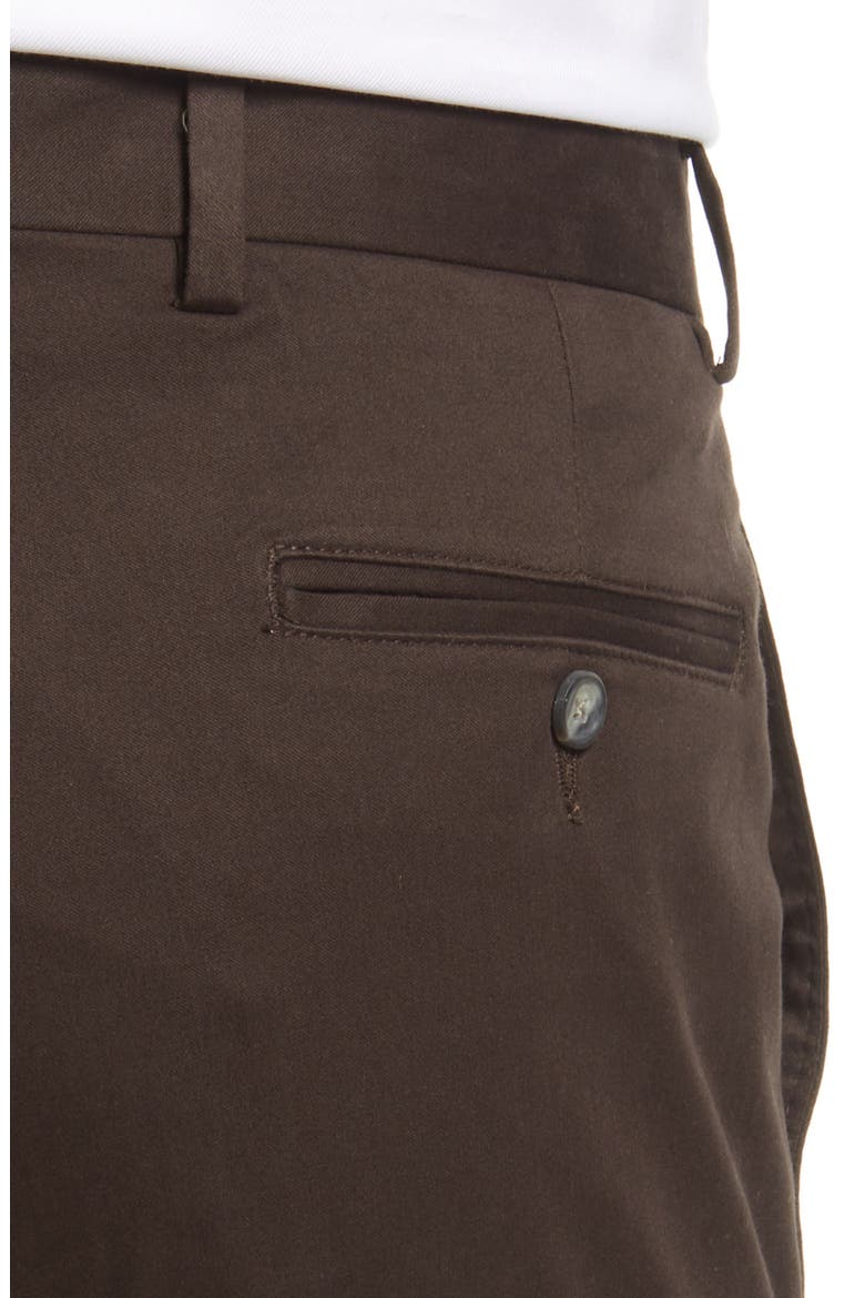 Charleston Khakis Flat Front Stretch Sateen Pants, Alternate, color, BROWN