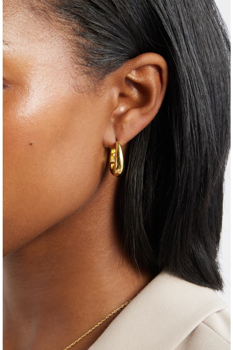 Demi Fine Crescent Huggie Hoop Earrings, Alternate, color, 14K GOLD PLATED