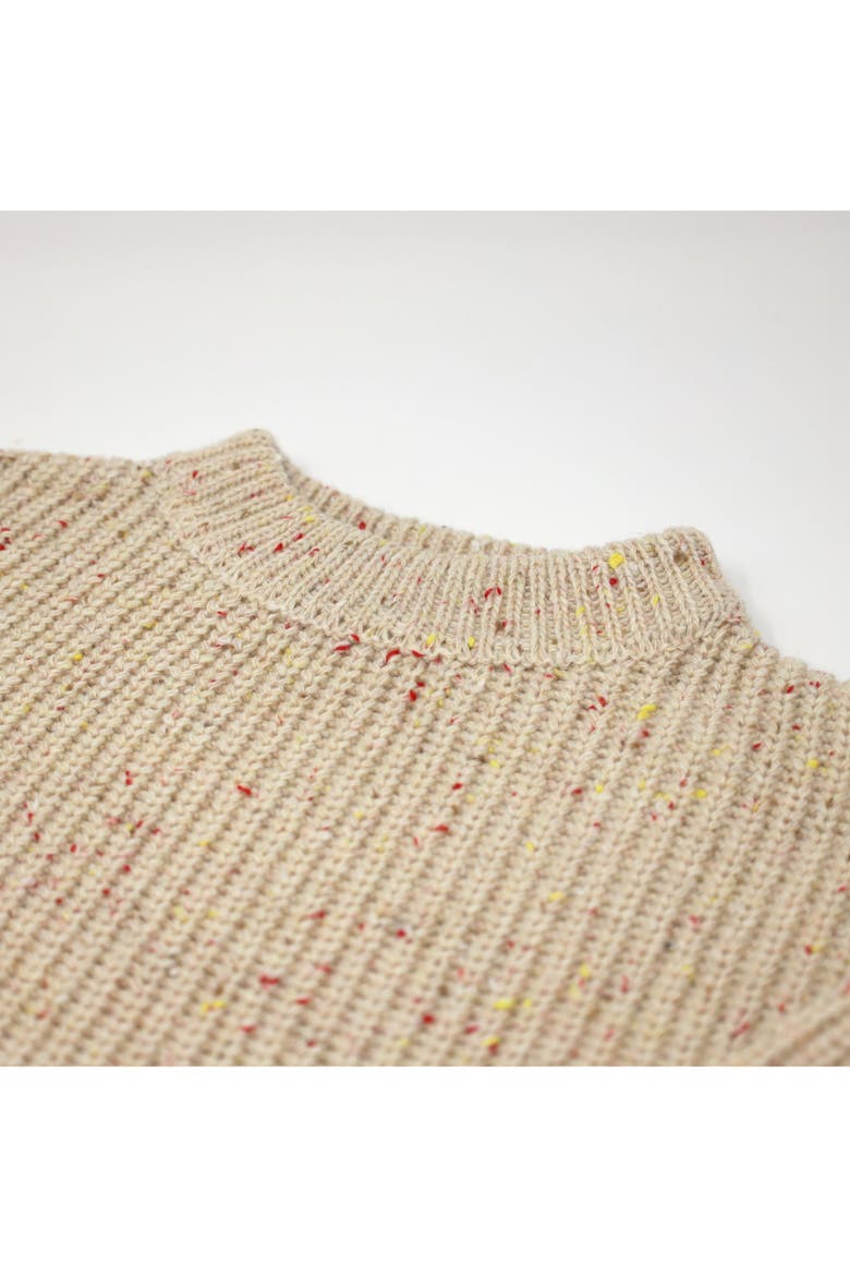Grandpa Knitted Pullover, Alternate, color, Cream/Pink Confetti