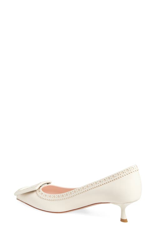 Roger Vivier Cire White Lamb Leather Viv In The City Perforated 45 Decollete Pumps In Cire