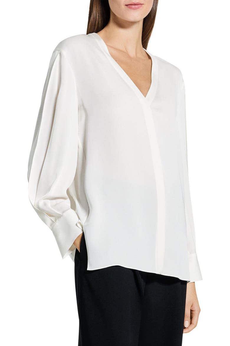 Woven Silk Shirt, Alternate, color, IVORY