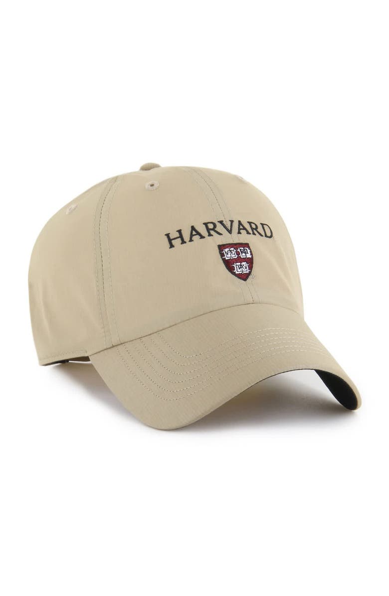 '47 Men's '47 Khaki Harvard Crimson Clean Up brrr° Adjustable Hat, Alternate, color,