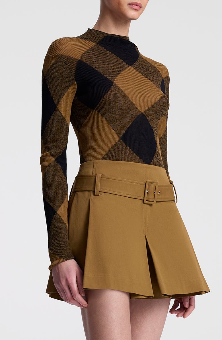 A.L.C. Hugh Argyle Cotton Blend Sweater, Alternate, color, Saddle/ Black