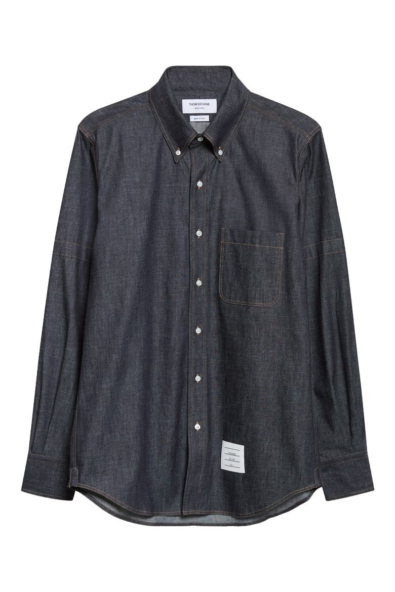 Oxford Armband Cotton Button-Down Shirt, Alternate, color, NAVY