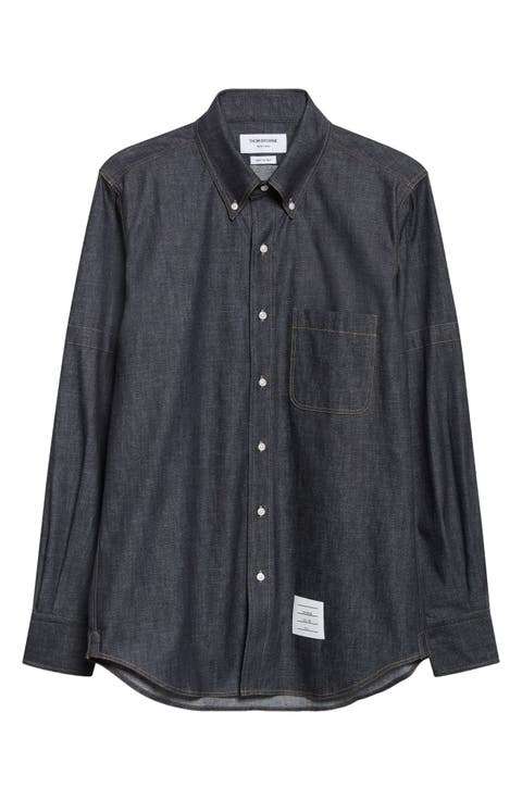 Oxford Armband Cotton Button-Down Shirt
